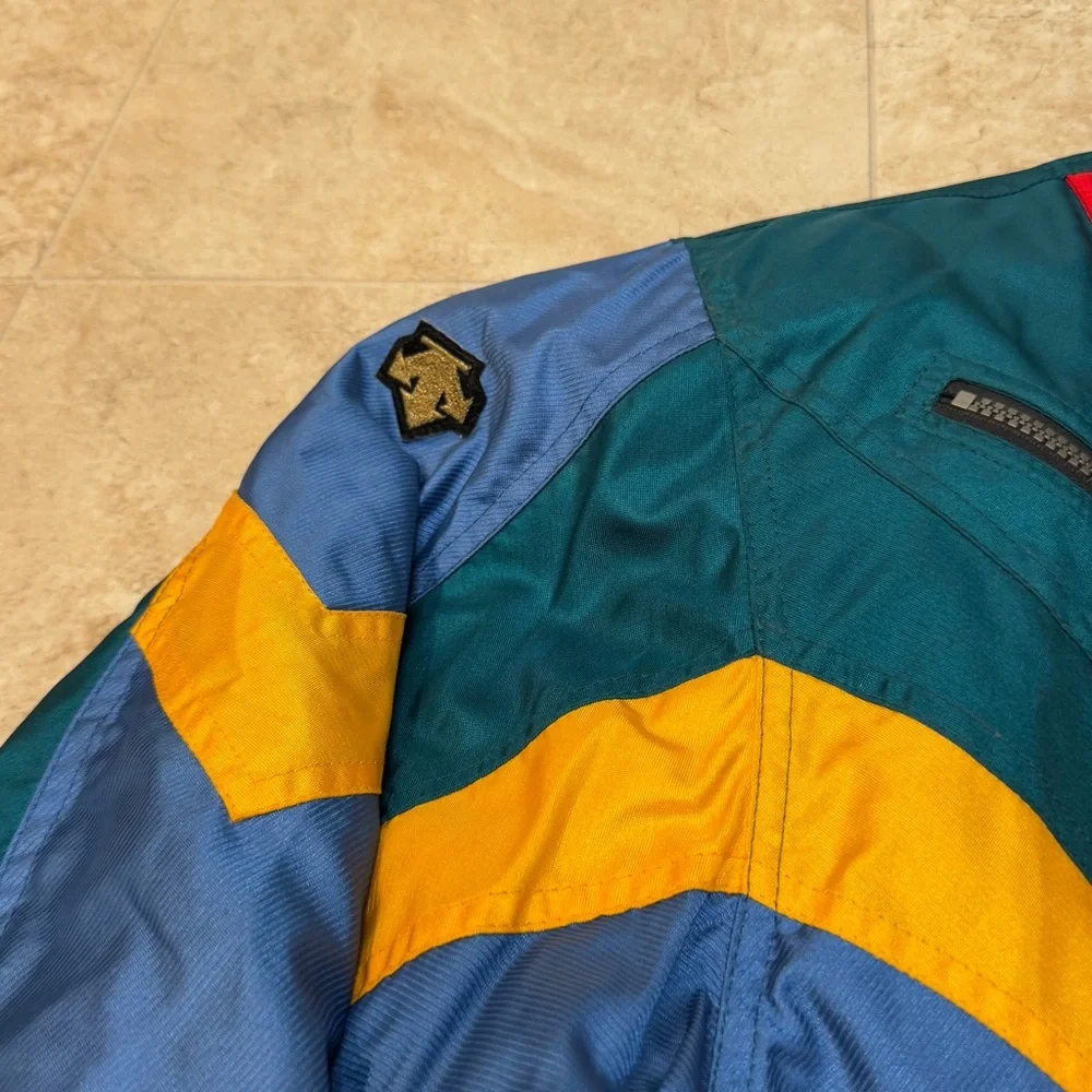VTG Retro Descente Men’s Ski Blue Red Green Yellow 90s 80s Jacket Size Medium - Picture 5 of 15